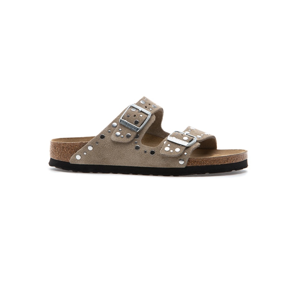Birkenstock Arizona Rivets Taupe Suede Sandals